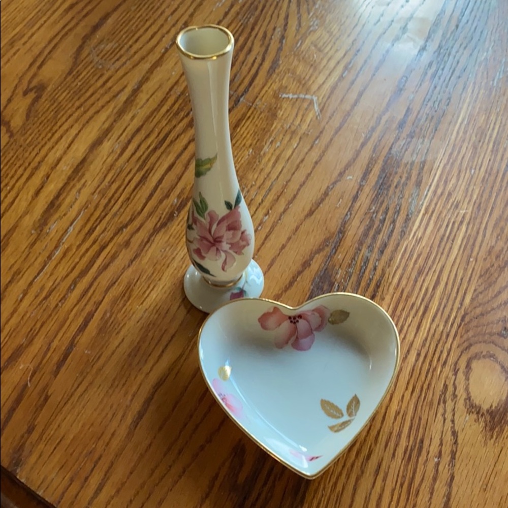 Lenox bud vase and jewelry dish